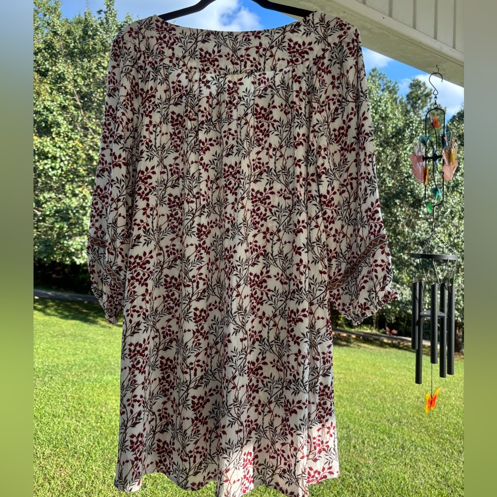 NWT Indigo Soul Women's Floral Tunic - Red and White Sz. 2X - Picture 4 of 6